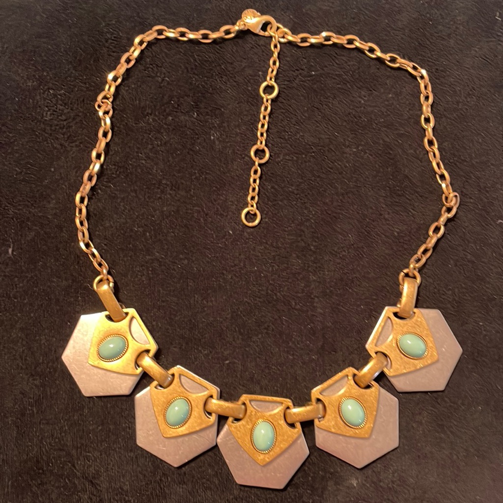 Necklace J Crew Gold Silver Teal 25$